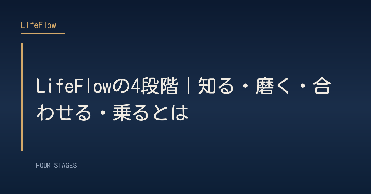 LifeFlowの4段階｜知る・磨く・合わせる・乗るとは