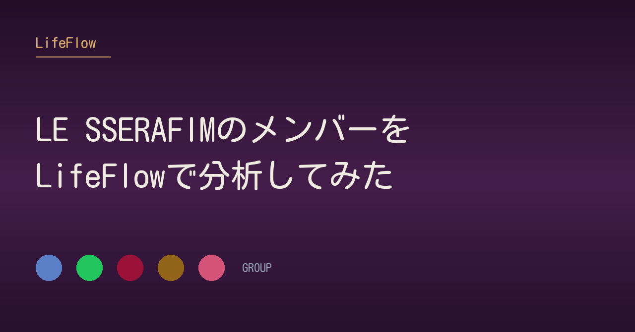 LE SSERAFIMのメンバーを<br>LifeFlowで分析してみた