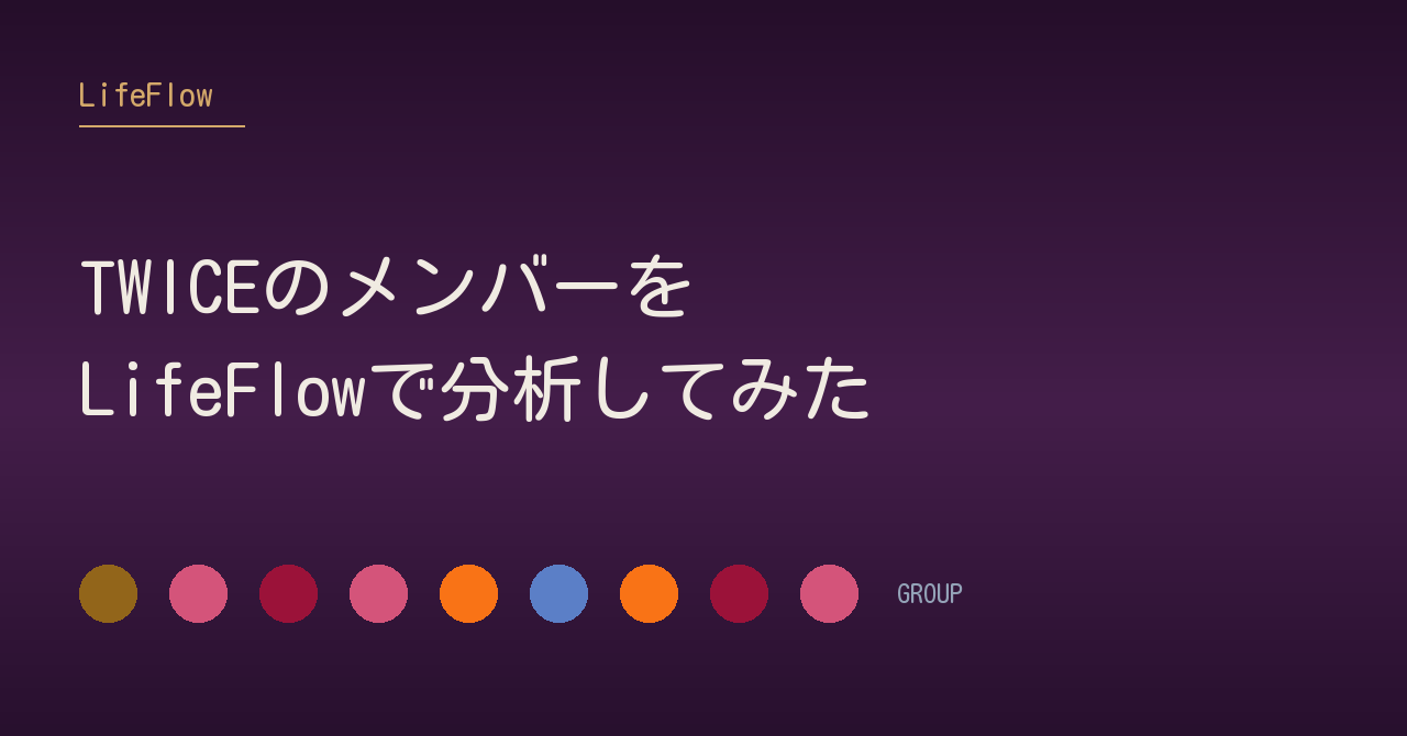 TWICEのメンバーを<br>LifeFlowで分析してみた
